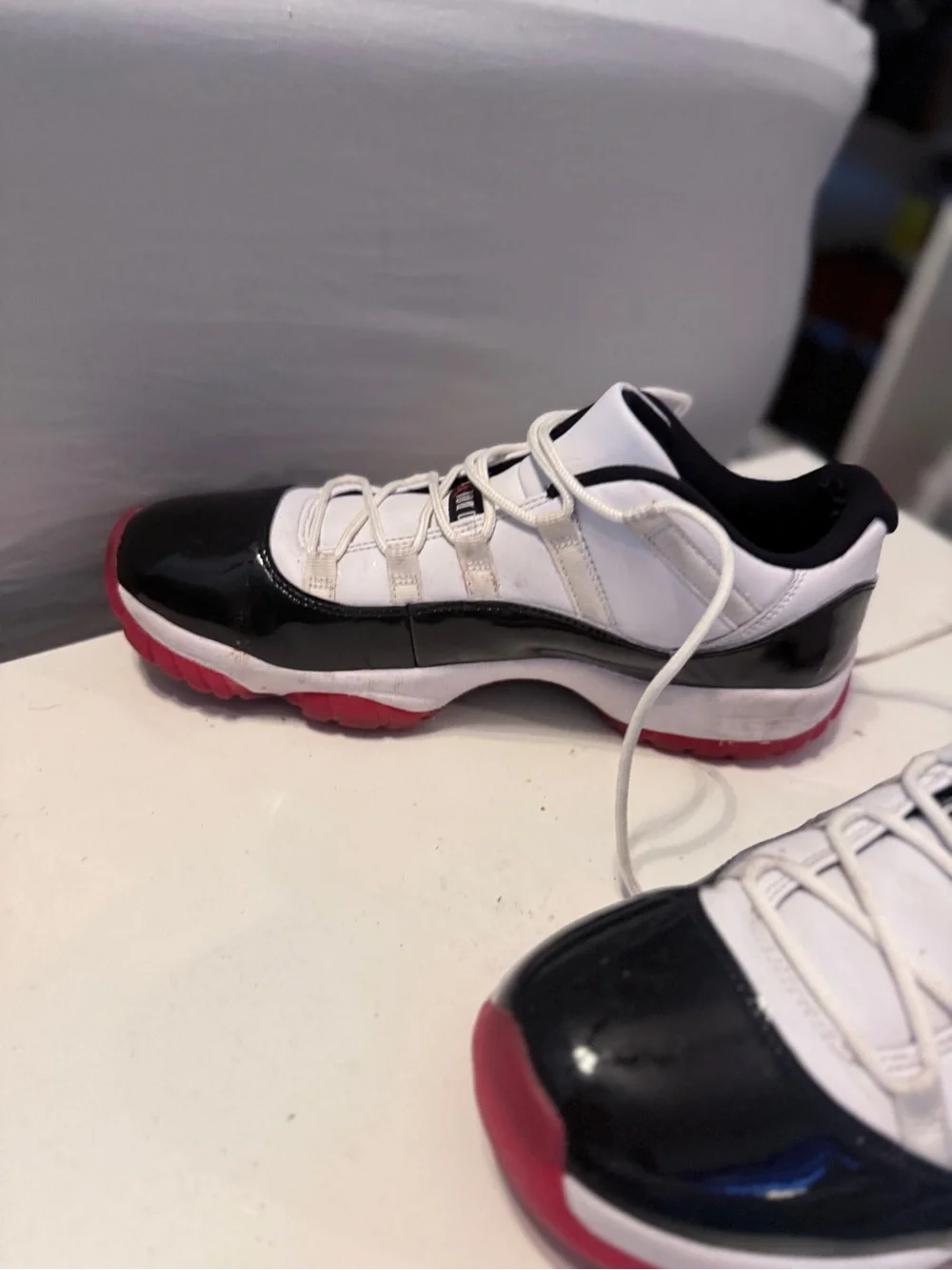 Air Jordan 11 Retro Low 'White Bred' | Men's Size 10.5 | White/Black/Red